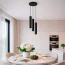 Підвісний чорний світильник потрійний D-18 cm GU10X3 Tubes Line Black 220741-100000869