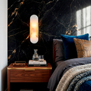 Настінний світильник з золотим корпусом та білим плафоном з мармуру H-35 cm G4x2 Gold+White Marble Plane 260319-100007686