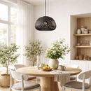 Люстра підвісна чорна з ротангу D-35 cm E27 Black Rotange 260140-100007027