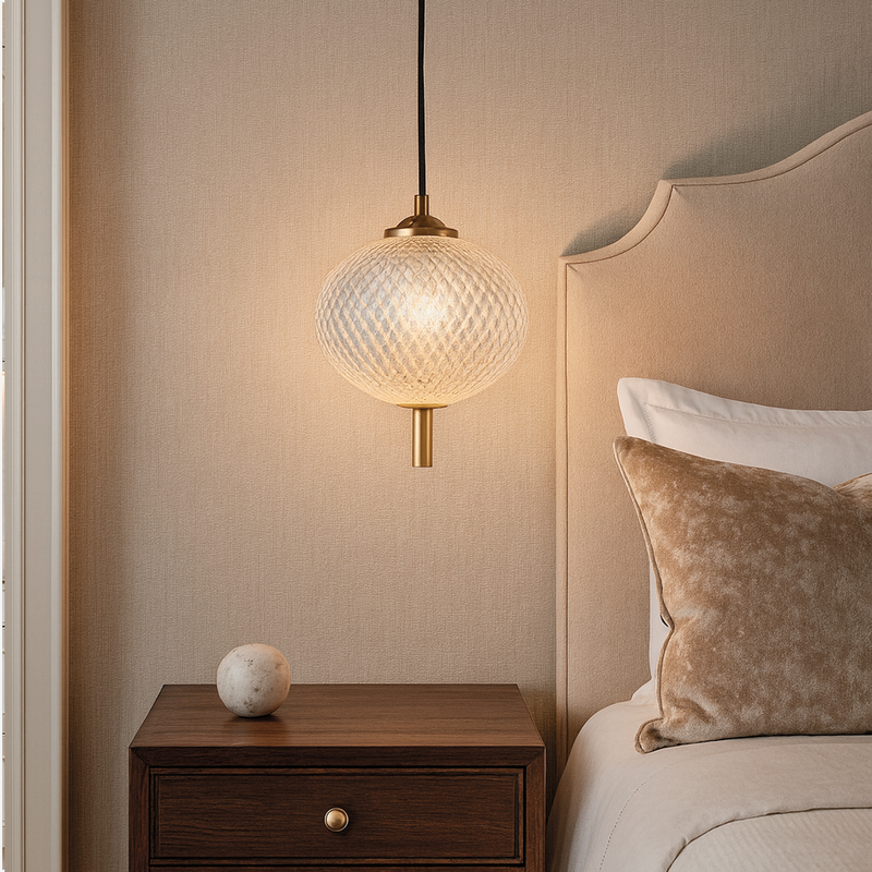 Підвісний світильник золотий з бежевим прозорим плафоном W-15 cm Led 5W Beige clear Colours 250931-100006119