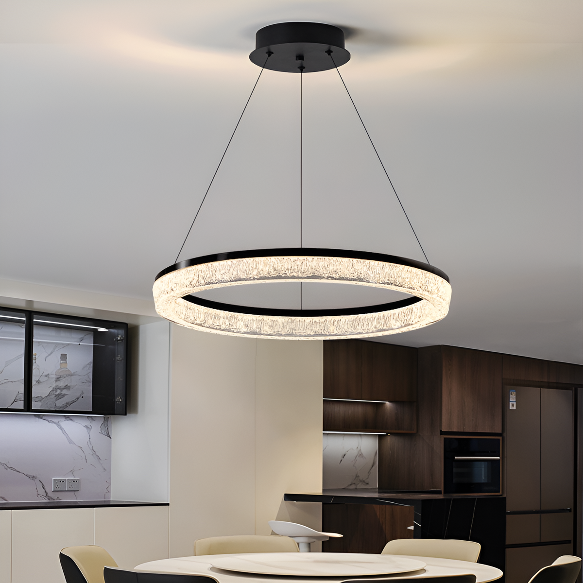 Люстра D-30/40/50/60/80cm Led Black Ice Circle 250622-100005034