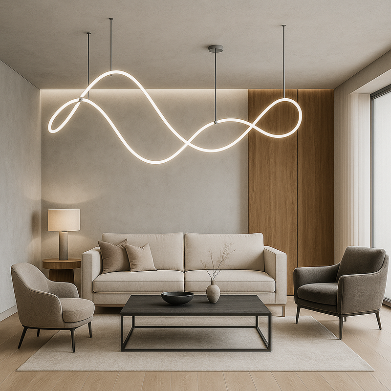 Люстра Rope wave L-120 см Н-50 см 80W 4000K Grey 250619-100005352