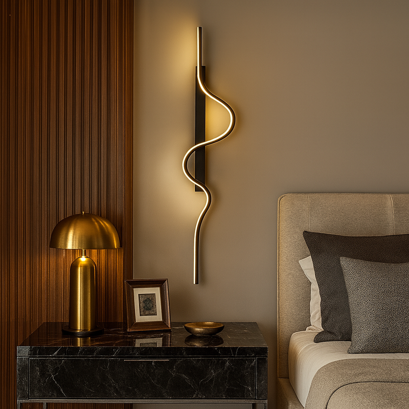 Настінний світильник чорний з чорним кріпленням L-60 cm/ 80 cm Led Black Wave Line 251088-100006462