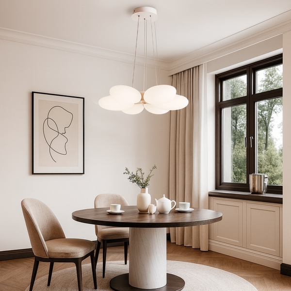 Люстра біла підвісна світлодіодна D-53 cm Led 80W White Bubble Flower 251031-100006213