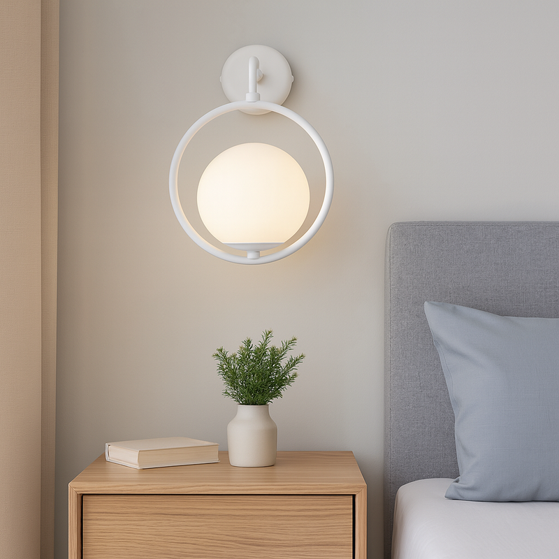 Настінний світильник білий D-21,5 cm E14 White Faro Bollo 250863-100005855