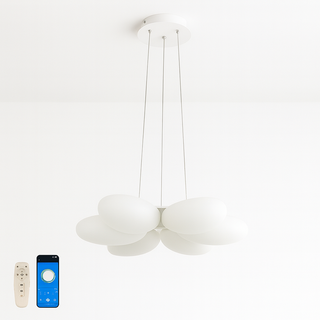 Люстра біла підвісна світлодіодна D-53 cm Led 80W White Bubble Flower 251031-100006213