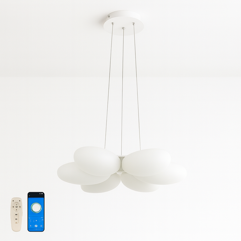 Люстра біла підвісна світлодіодна D-53 cm Led 80W White Bubble Flower 251031-100006213