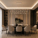 Люстра декоративна хромована з сітчастим плафоном L-150 cm Led 28W Chrome Miracle 260418-100007832