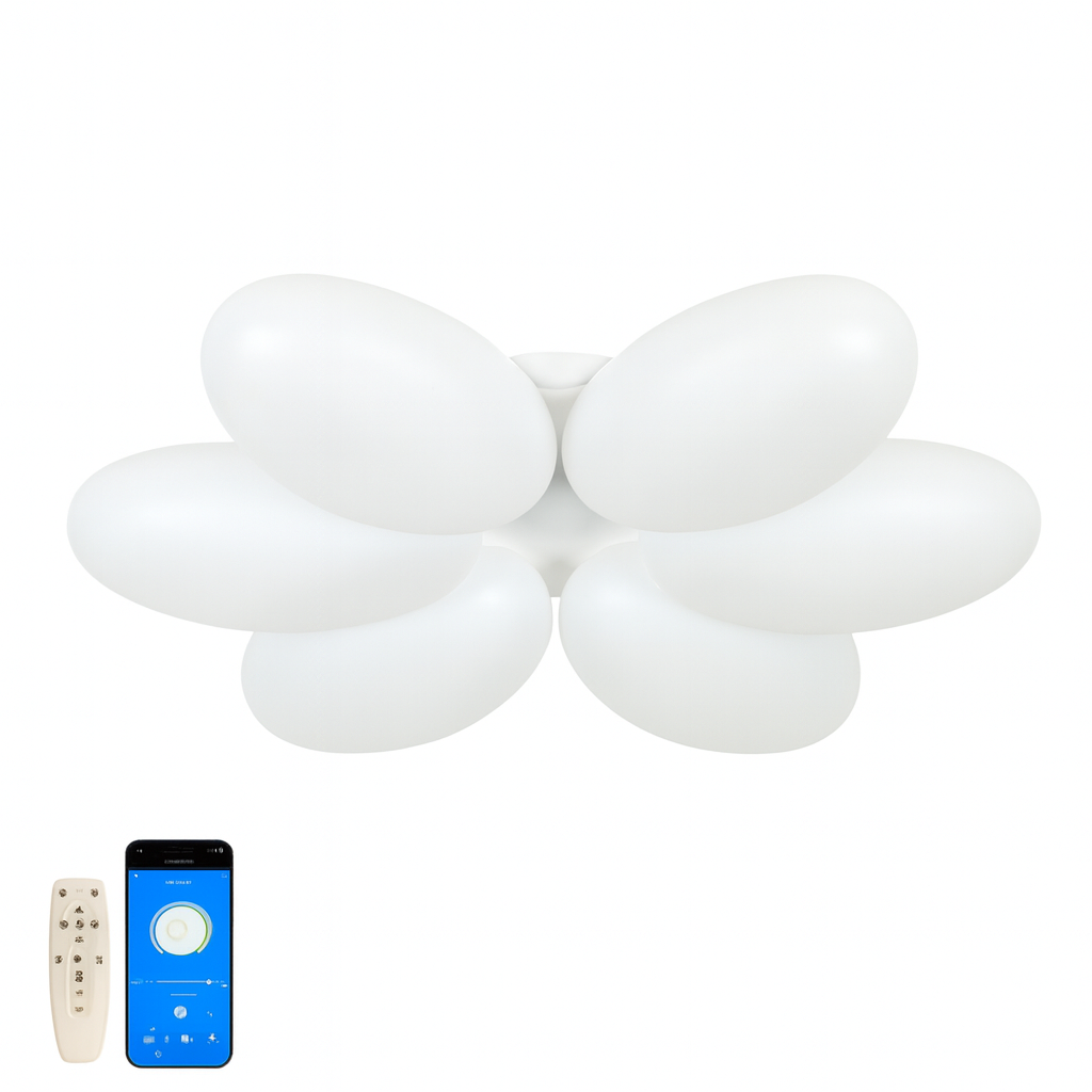 Люстра біла стельова світлодіодна D-53,5 cm/ 66 cm Led 80W / 104W White Flower Air 251031-100006215