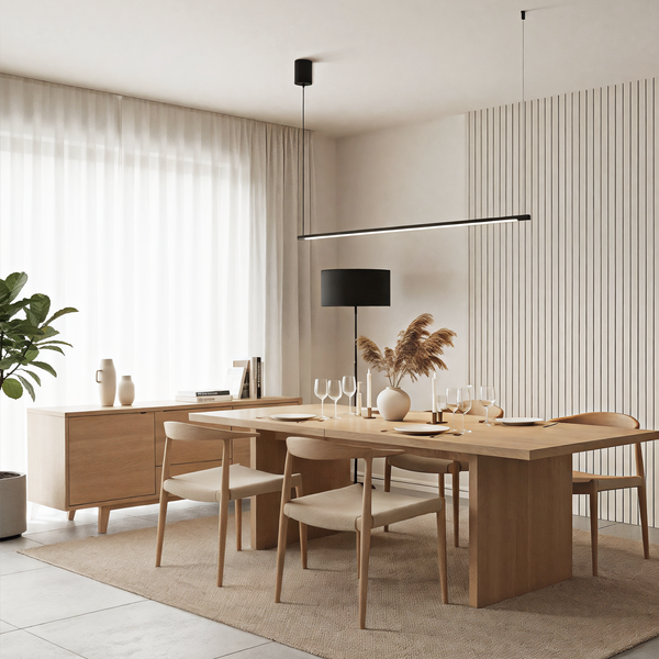 Підвісний світильник чорний лінійний 4000K L-100 сm Led 20W / L-120 cm Led 30W Pipeline Black 250358-100004291