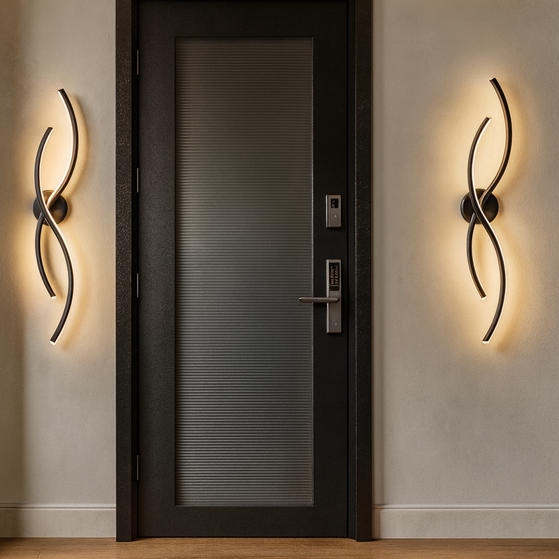 Настінний світильник чорний L-60 cm Led Black Cross Line wave 251088-100006464