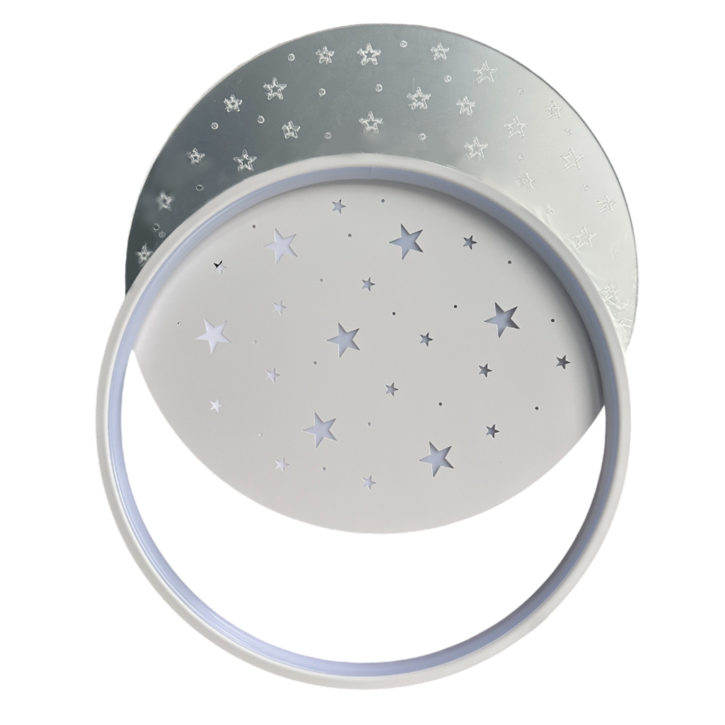 Люстра біла стельова світлодіодна із зірками L-50 cm Led 88W RGB Astronaut White Universe Stars 251248-100006870