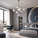 Люстра підвісна з плафонами-планетами D-75 cm G9x8 Cosmic Chrome 250435-100004596