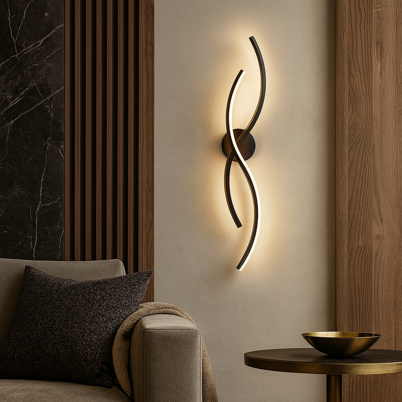 Настінний світильник чорний L-60 cm Led Black Cross Line wave 251088-100006464