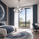 Люстра підвісна з плафонами-планетами D-75 cm G9x8 Cosmic Chrome 250435-100004596
