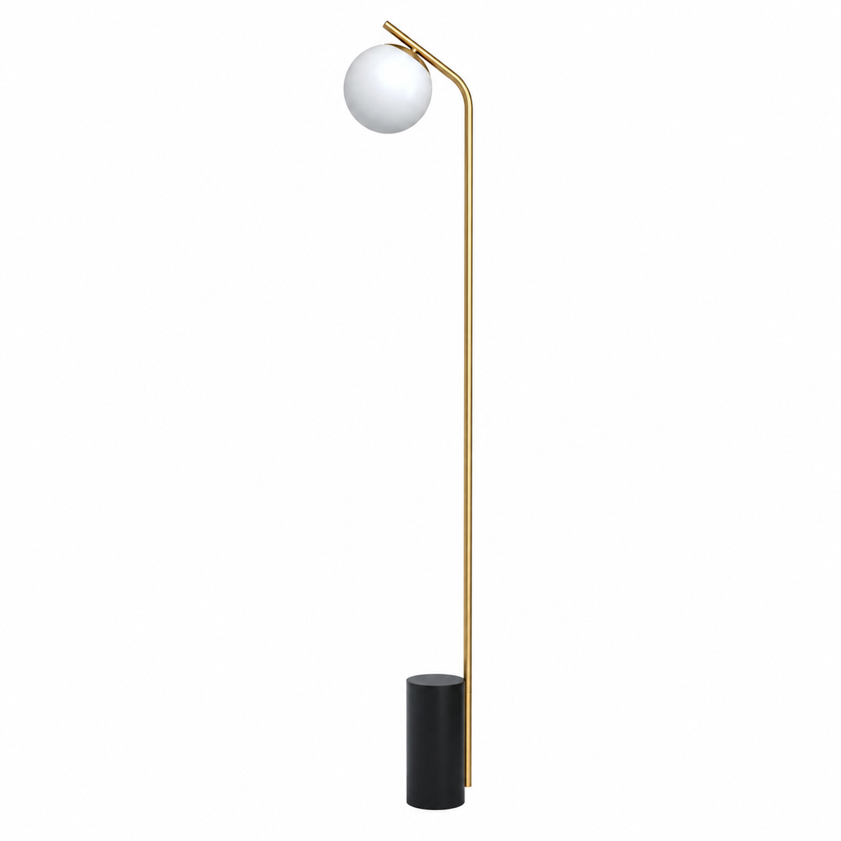 Торшер золотий з білим матовим плафоном H-172 cm E27 Gold + White Pearl 260840-100008579