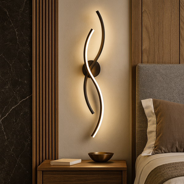 Настінний світильник чорний L-60 cm Led Black Cross Line wave 251088-100006464