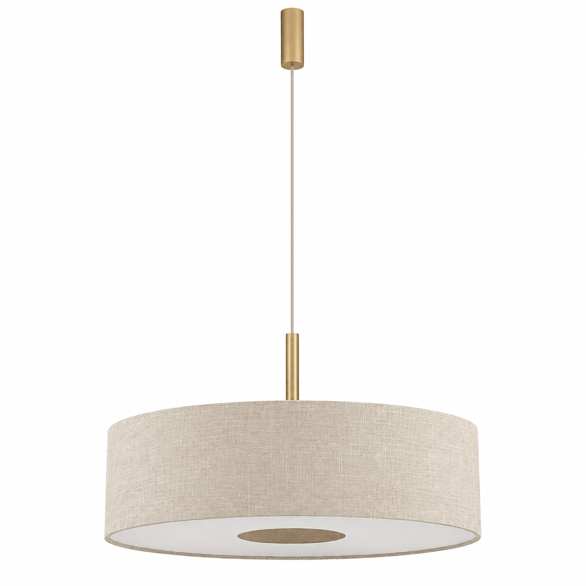 Люстра золота з бежевим текстильним плафоном D - 65 cm E27 Gold + Beige Twid 260968-100009050