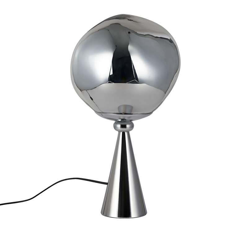 Настільна лампа хромована з плафоном органічної форми H-52 cm E27 Chrome Melt plazma desk lamp 250931-100006063