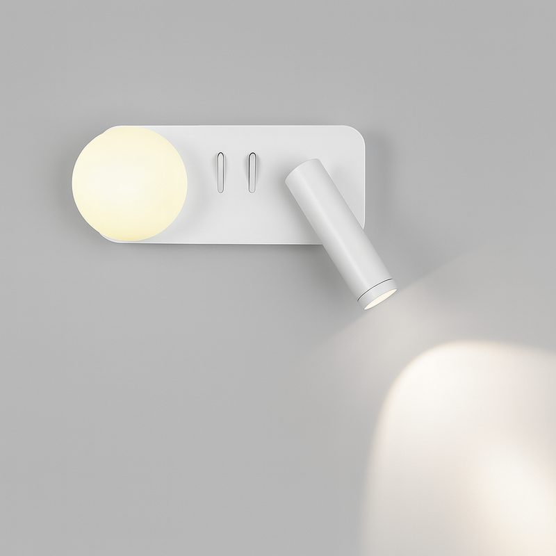 Настінний світильник білий зі спотом правий L-27 cm Led 4,9W White Tube Bollo 250818-100005763