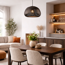 Люстра підвісна чорна з ротангу D-35 cm E27 Black Rotange 260140-100007027