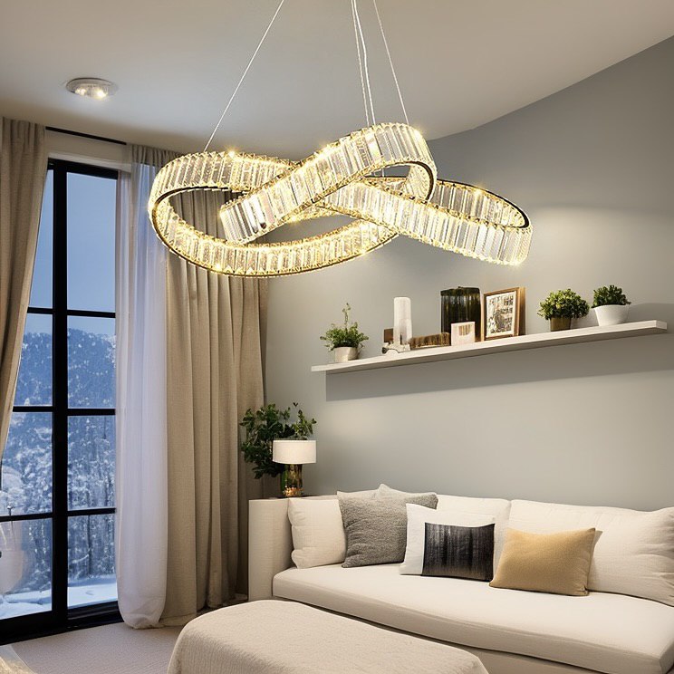 Підвісний світильник Diamond D600 Led 64W 3000K 4000K 6000K Gold Diamond Crystal 241122-100003974