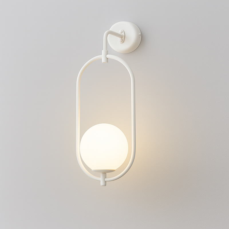 Настінний світильник білий H-53 cm W-18,5 cm E14 White Faro Bollo 250863-100005856
