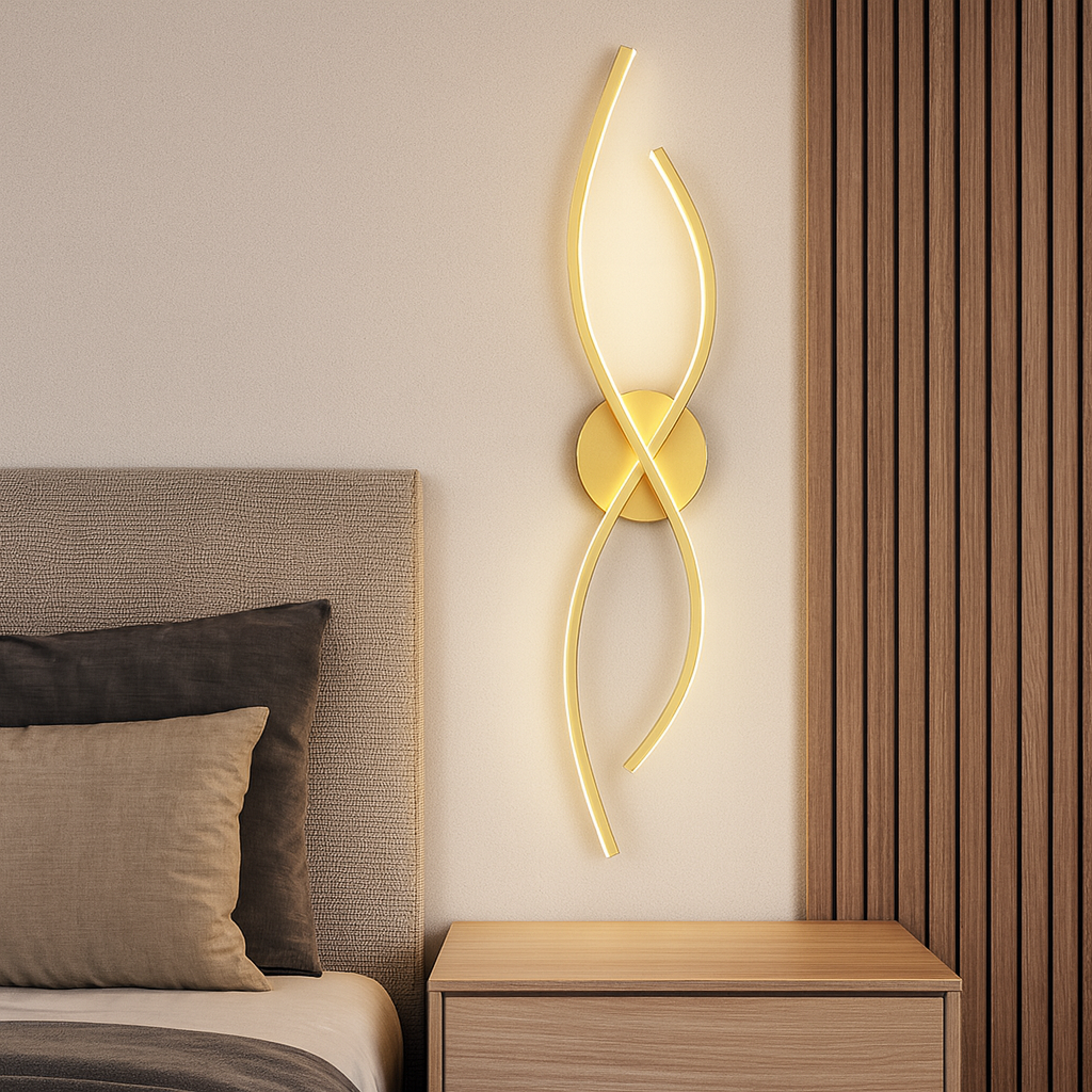 Настінний світильник золотий L-60 cm Led Gold Cross Line wave 251088-100006465
