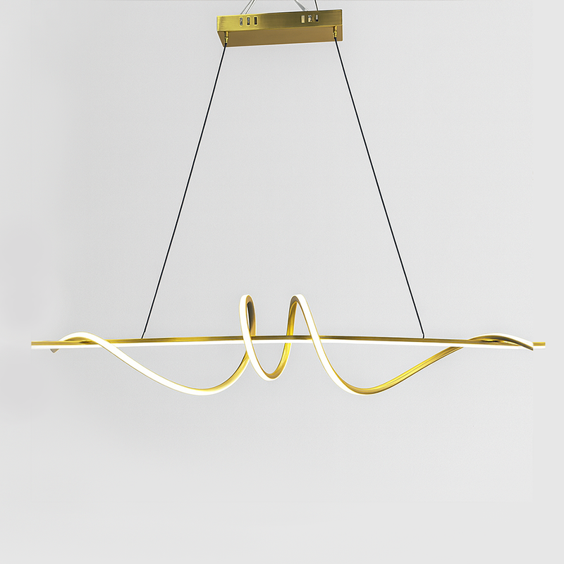 Люстра золота підвісна видовжена L-120 cm Led 60W Gold Gemo wave 251088-100006440