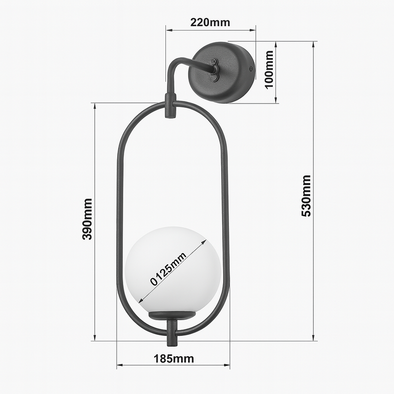 Настінний світильник білий H-53 cm W-18,5 cm E14 White Faro Bollo 250863-100005856