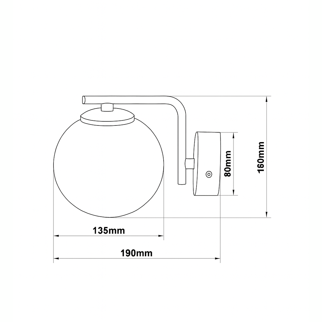 Настінний світильник білий H-16 cm E14 White Faro Bollo 250863-100005857