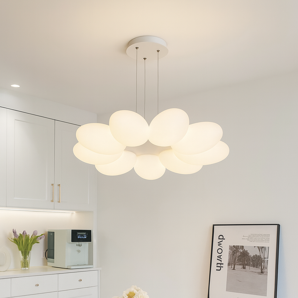 Люстра біла підвісна світлодіодна D-66 cm Led 104W White Flower Air 251031-100006216
