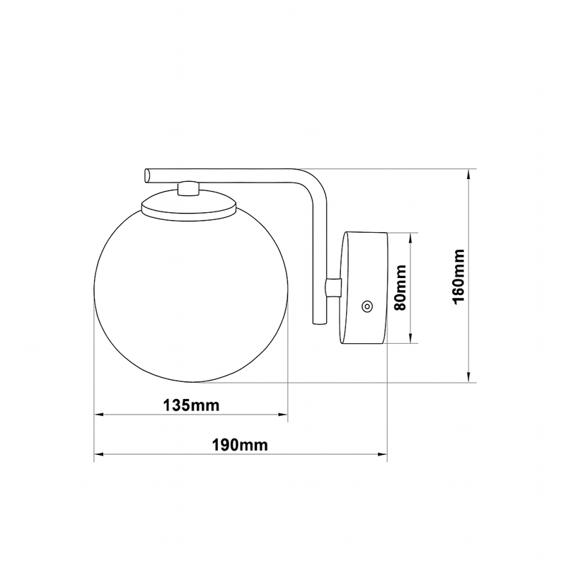 Настінний світильник білий H-16 cm E14 White Faro Bollo 250863-100005857