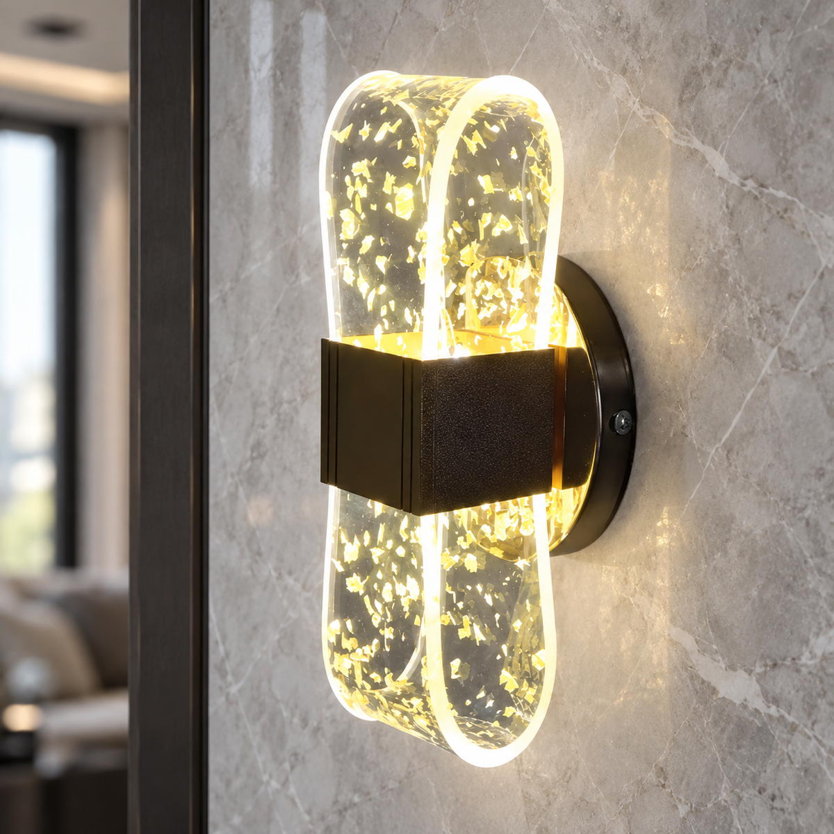 Настінний світильник золотий з декоративними вкрапленнями H-20 cm Лед Led Gold Jellyfish 250735-100005419