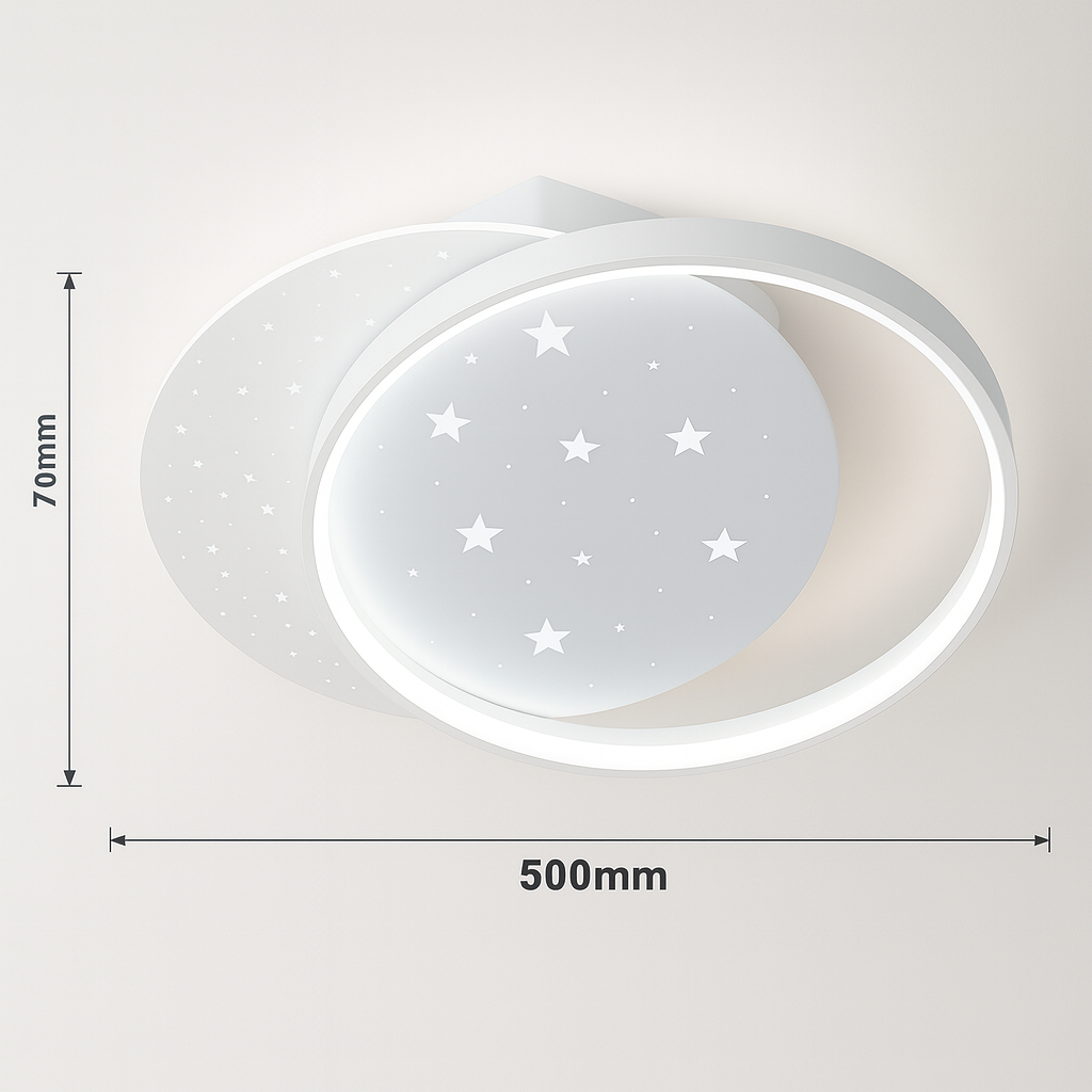 Люстра біла стельова світлодіодна із зірками L-50 cm Led 88W RGB Astronaut White Universe Stars 251248-100006870