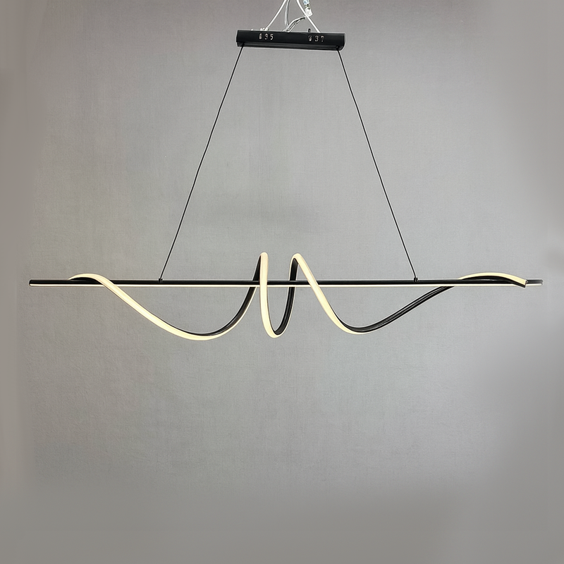 Люстра чорна підвісна видовжена L-120 cm Led 60W Black Gemo wave 251088-100006434