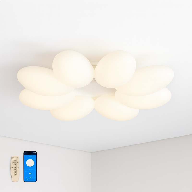 Люстра біла стельова світлодіодна D-53,5 cm/ 66 cm Led 80W / 104W White Flower Air 251031-100006215