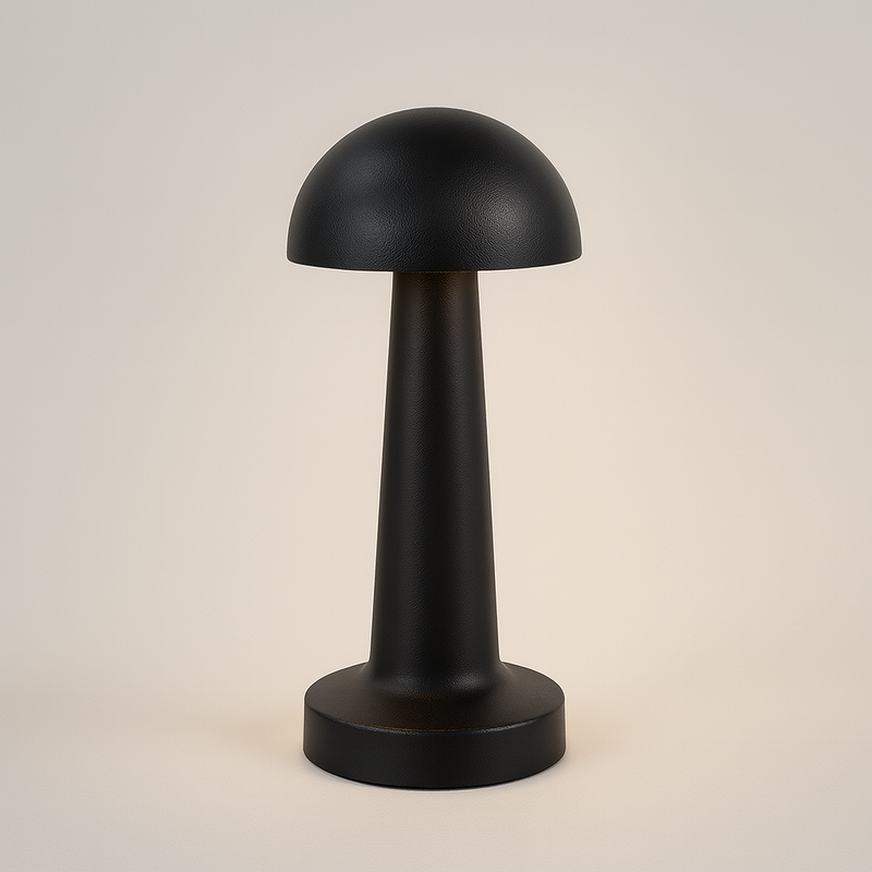 Настільна лампа чорна акумуляторна H-22 cm Led Mushroom Black 251031-100006272