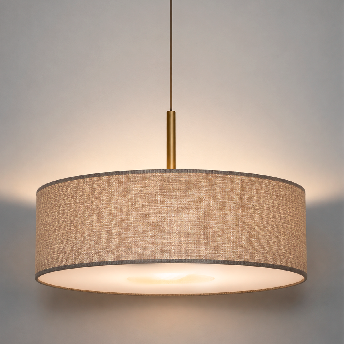 Люстра золота з бежевим текстильним плафоном D - 65 cm E27 Gold + Beige Twid 260968-100009050