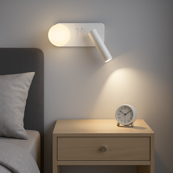 Настінний світильник білий зі спотом правий L-27 cm Led 4,9W White Tube Bollo 250818-100005763