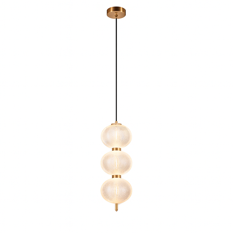 Підвісний світильник золотий з бежевим прозорим плафоном W-15 cm Led 13W Beige clear Colours 250931-100006121