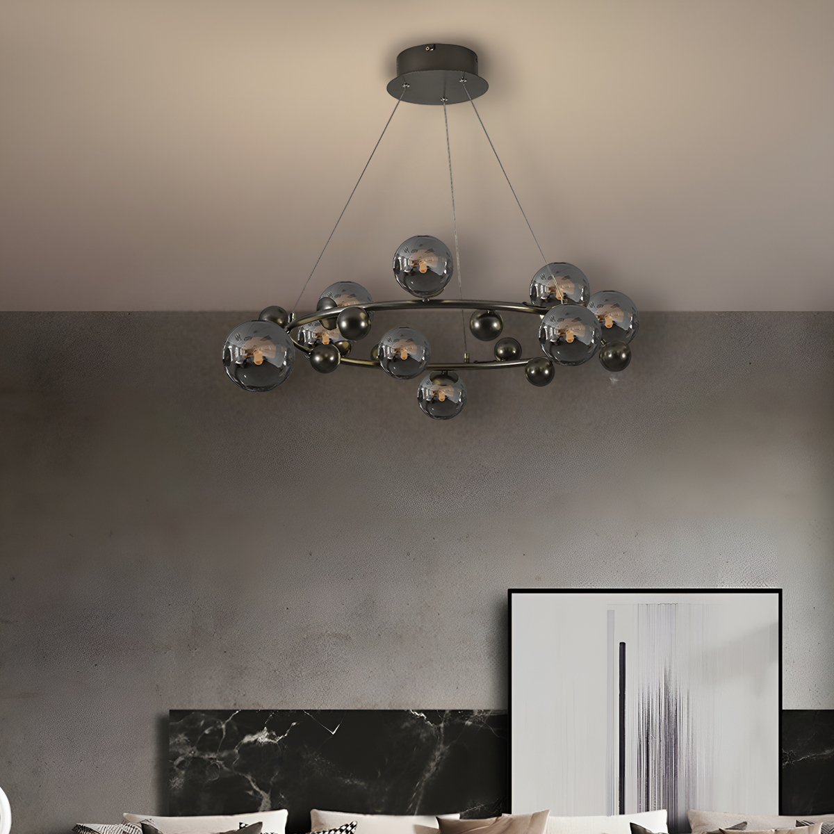 Люстра Bubbles D-100 cm G9x12 Black+Grey 250622-100005042