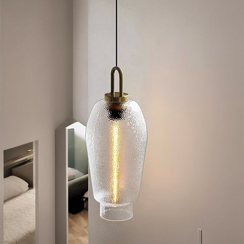 Підвісний світильник золотий H-46 cm D-16 cm E27 Gold Frosty lamp 241122-100003934