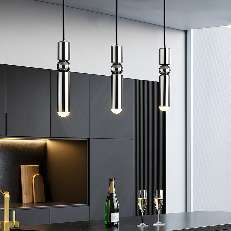 Підвіс у стилі модерн із хромованим / золотим корпусом D-6 cm H-37 cm Gold / Chrome Fulcrum PLAMB Gloss 220835-100000989