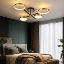 Люстра стельова чорний каркас і золотисте оздоблення, Сучасний геометричний дизайн, Супутник Gold+Black 4 Lamos / 8 Lamps 221052-100001072