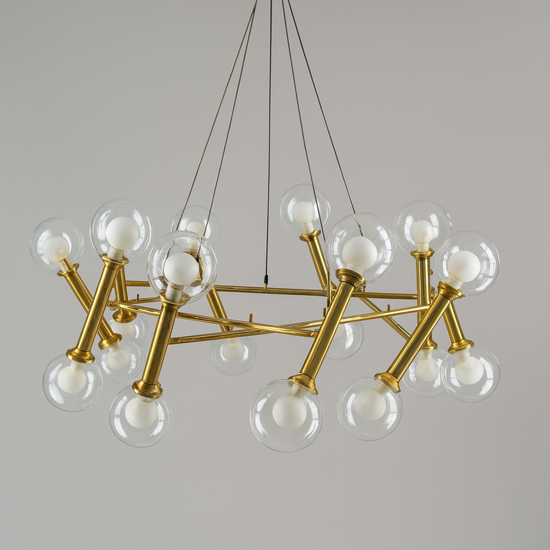 Люстра золота підвісна з оригінальним плафоном D-85 cm G9x20 Gold ASTRA 220918-100001013