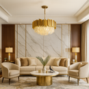 Люстра золота видовжена підвісна D-55 cm E14х6 Gold Empire 251088-100006468