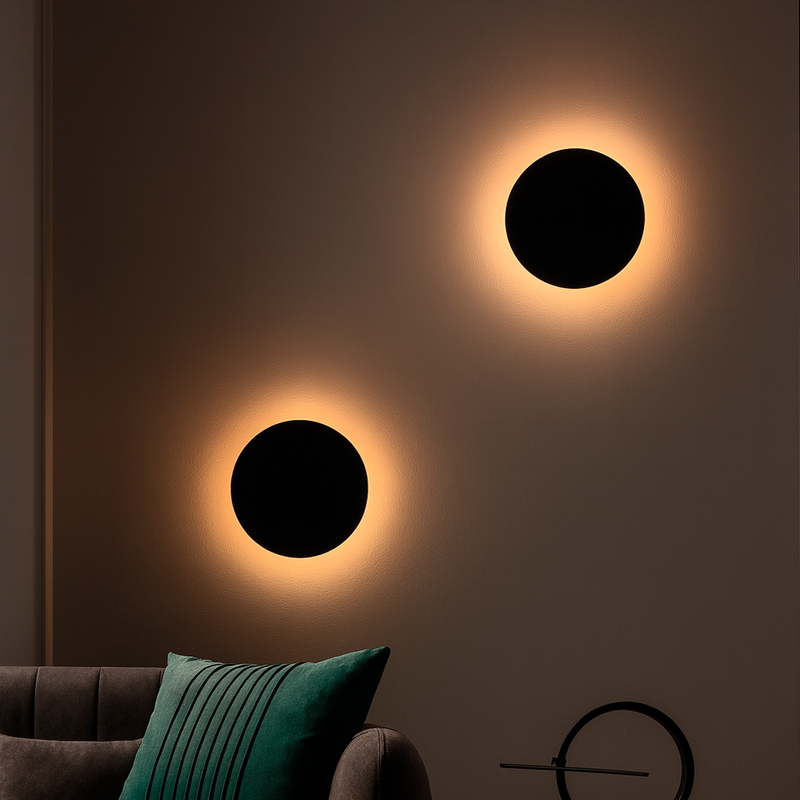Світильник чорний круглий фасадний світлодіодний Led 9W / 12W / 15W Black Circle Light 251092-100006345