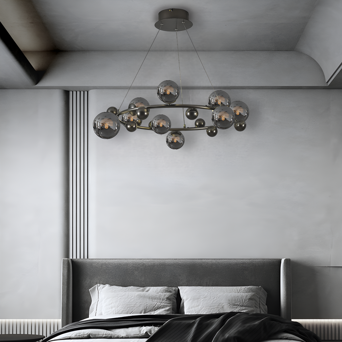 Люстра Bubbles D-100 cm G9x12 Black+Grey 250622-100005042