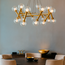 Люстра золота підвісна з оригінальним плафоном D-85 cm G9x20 Gold ASTRA 220918-100001013